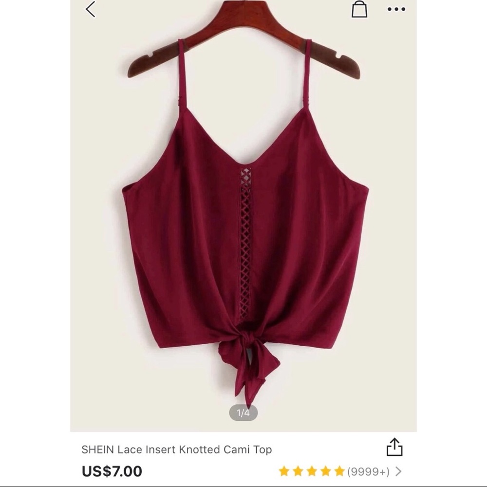 3 for $15: NWT SHEIN Burgundy Cami